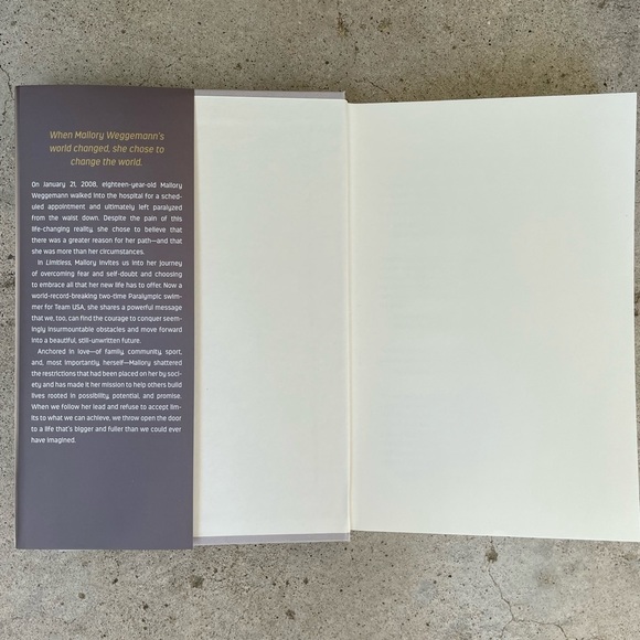 Mallory Weggemann Limitless Hardcover Book Power of Hope/Resilience to Overcome - Picture 3 of 5
